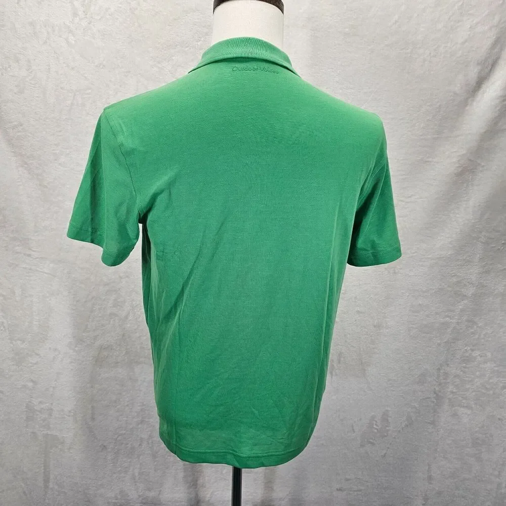 Outdoor Voices Birdie Polo Shirt Mens Size XS Short Sleeve Button Front‎ Green